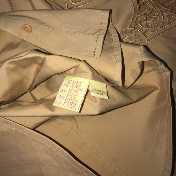 Catherine Malandrino Tan Button down Shirt Size S - Picture 3 of 4